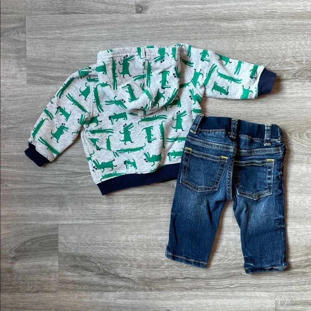 Gymboree Baby baby boys dinosaur jacket + denim jeans
